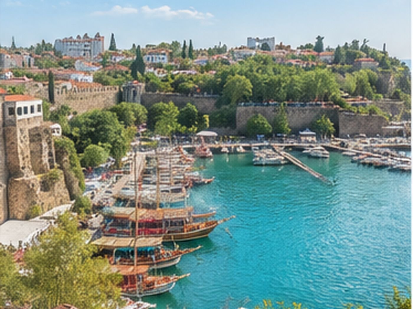 Alter Hafen von Antalya mit Ausflugsbooten